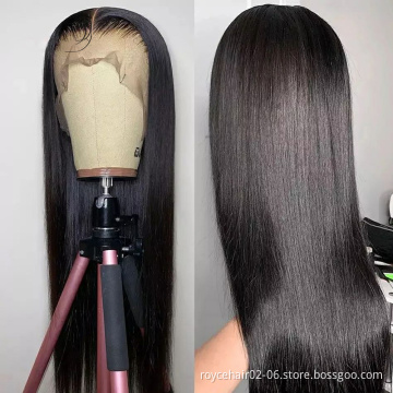 Factory Price 150% 180% Density Human Hair Wigs Vendor, Raw Brazilian Hair Cuticle Aligned Swiss 13x6 Lace Front Human Hair Wig